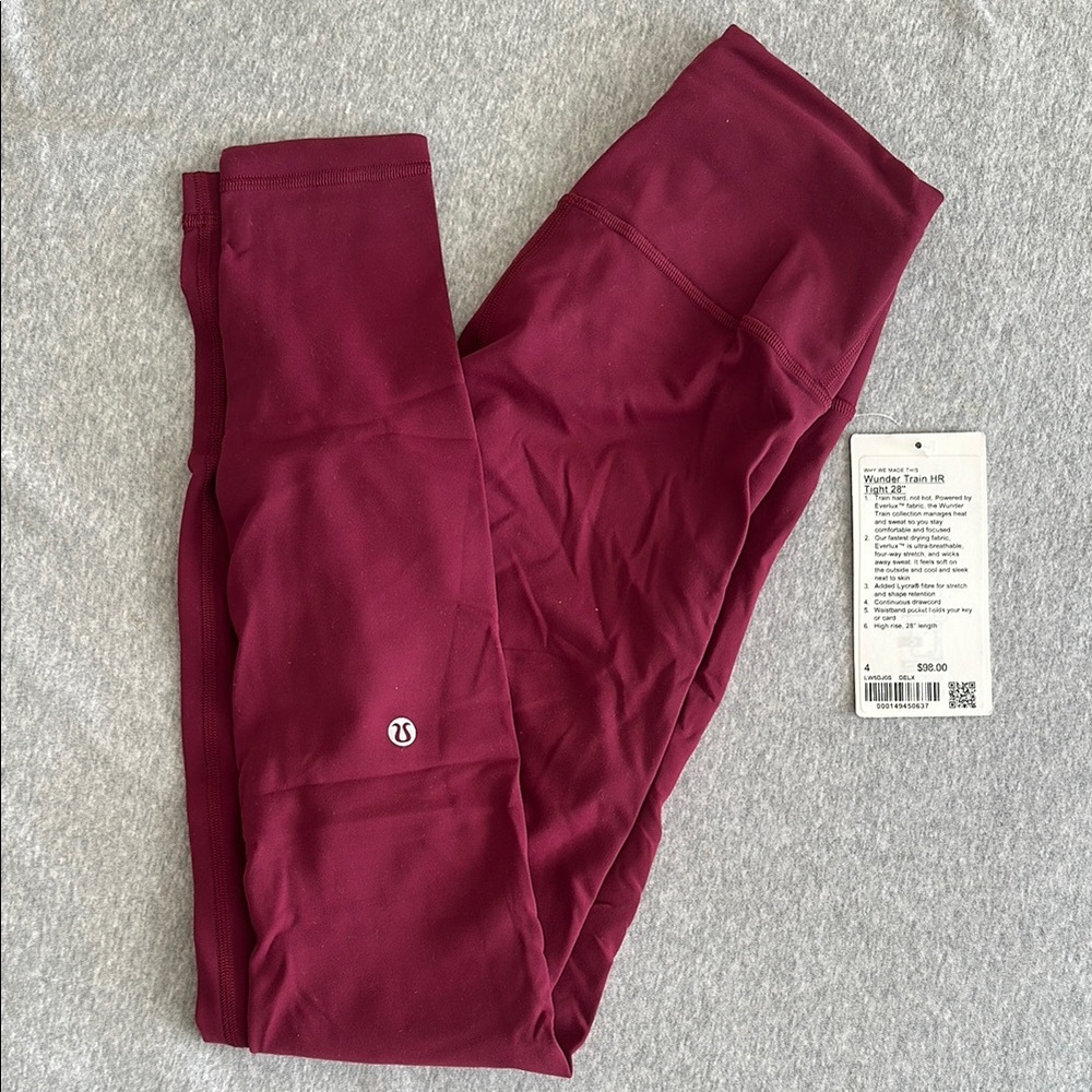 Lululemon Wunder Train HR Maroon Leggings